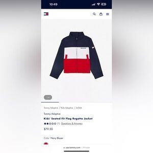 Boys Large (12-14) Tommy Hilfiger Jacket